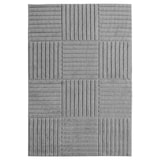 thumbnail of Carpetsale24 Teppich Läufer 60x110 cm Grau Hochflor Skandi Boho Karo Design Hoch-Tief Effekt Weicher Flauschig Pflegeleicht für Schlafzimmer, Flur