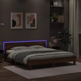 thumbnail of vidaXL Bettgestell mit Kopfteil und LED-Beleuchtung Braun Eiche-Optik