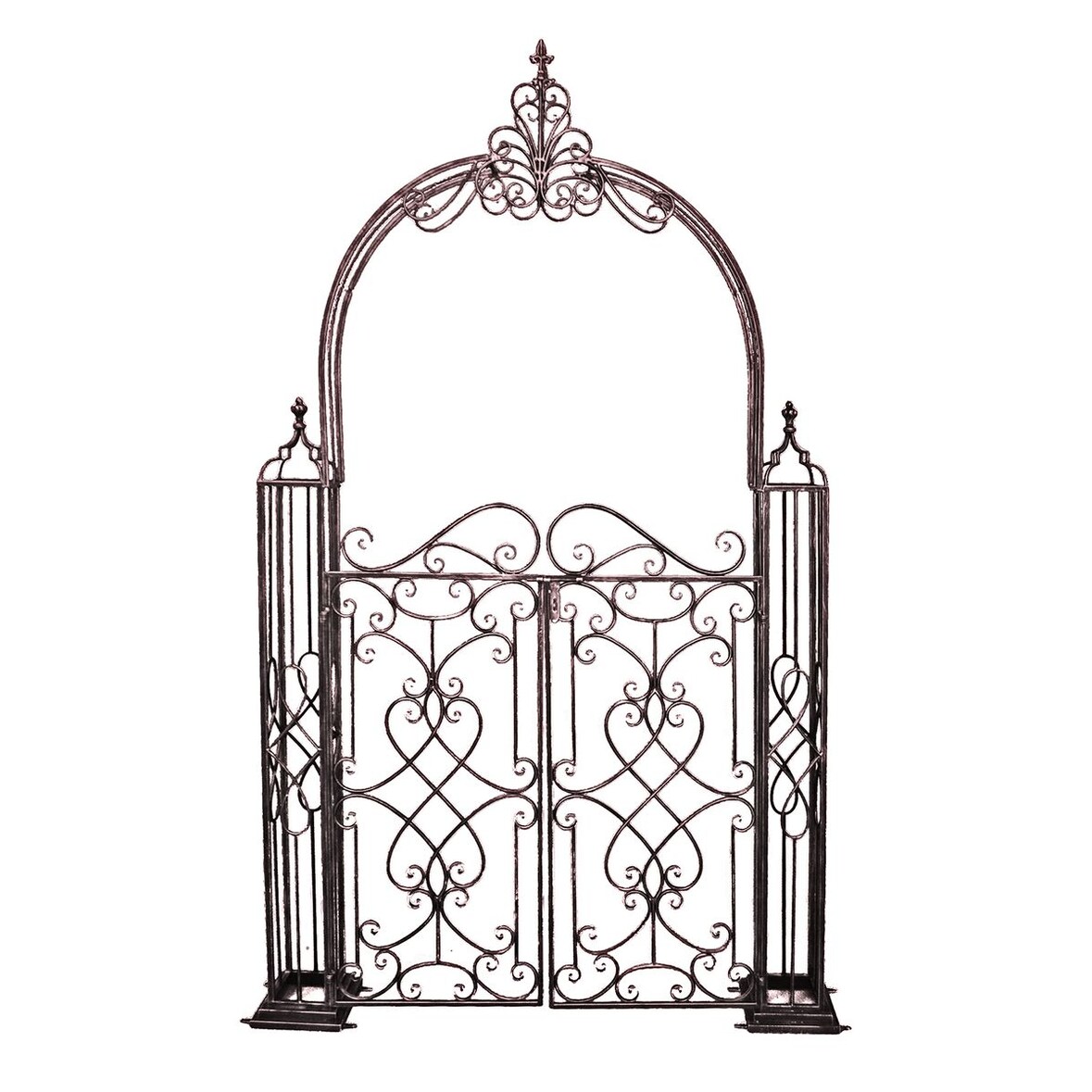 Pforte Gartenpforte Garten Tor mit Rosenbogen Rankgerüst Spalier Rankgestell