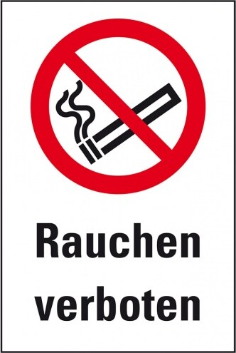 Schild I Verbots-Kombischild Rauchen verboten, Kunststoff, 200x300mm, ASR A1.3, DIN EN ISO 7010 P002