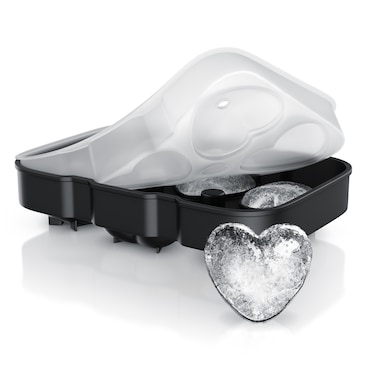 Arendo Eiswürfelform 6x Herzform sechsfach, temperaturbeständig, bis -40°C, (1-tlg), leicht zu lösen, für Cocktails, Obstsaft, Whisky