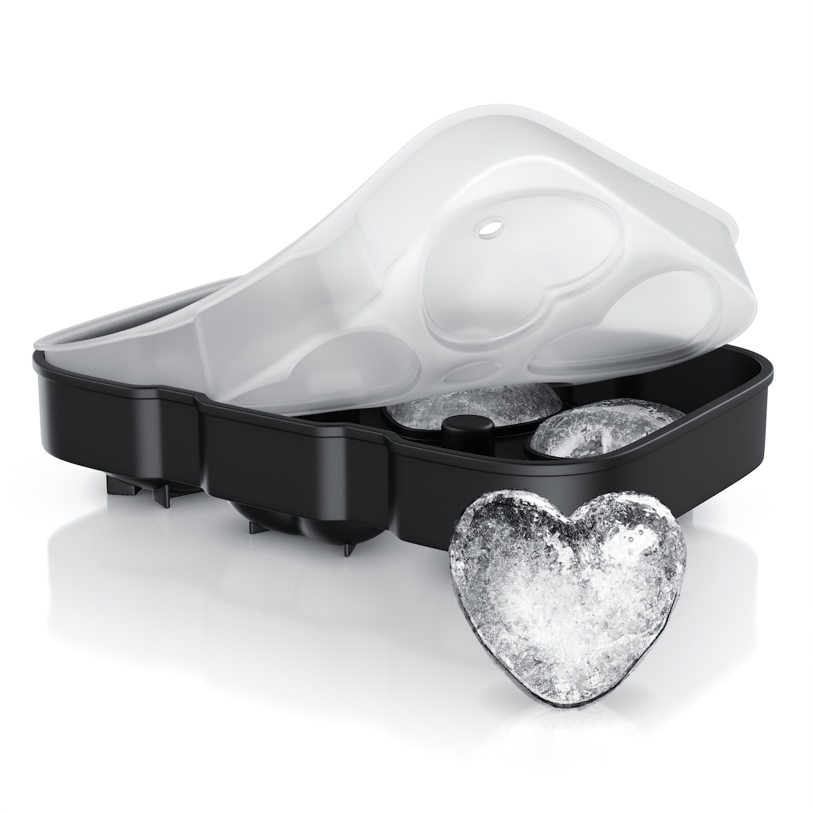 Arendo Eiswürfelform 6x Herzform sechsfach, temperaturbeständig, bis -40°C, (1-tlg), leicht zu lösen, für Cocktails, Obstsaft, Whisky