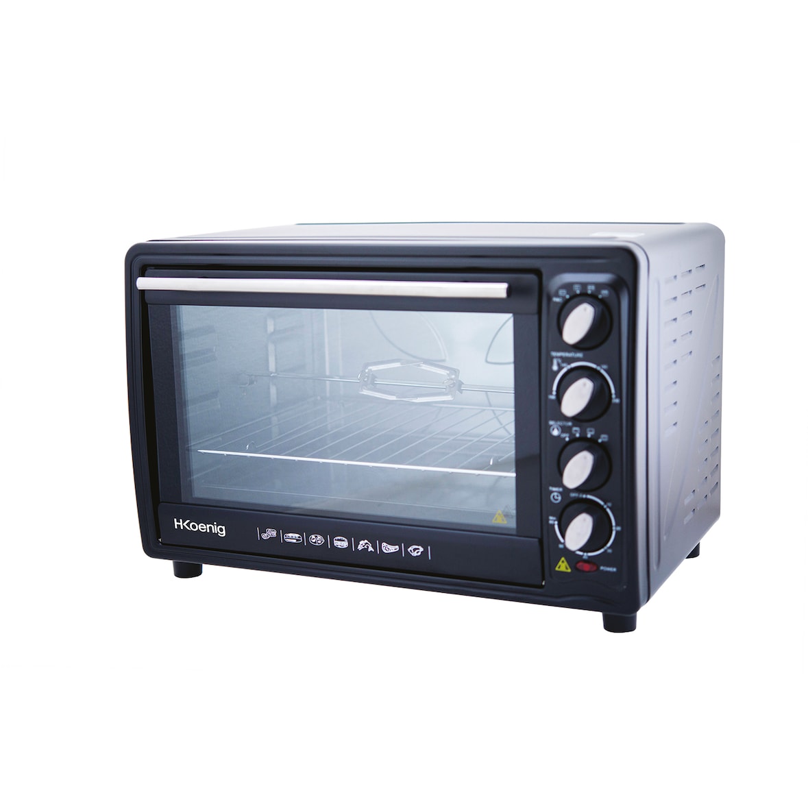 Kompakter Mini-Backofen, FO42 H.Koenig, Kapazität 42 l, Temperatur bis 230 °C, 5 Kochmodi, Timer bis 90 Minuten, Umluft/Brötchen,