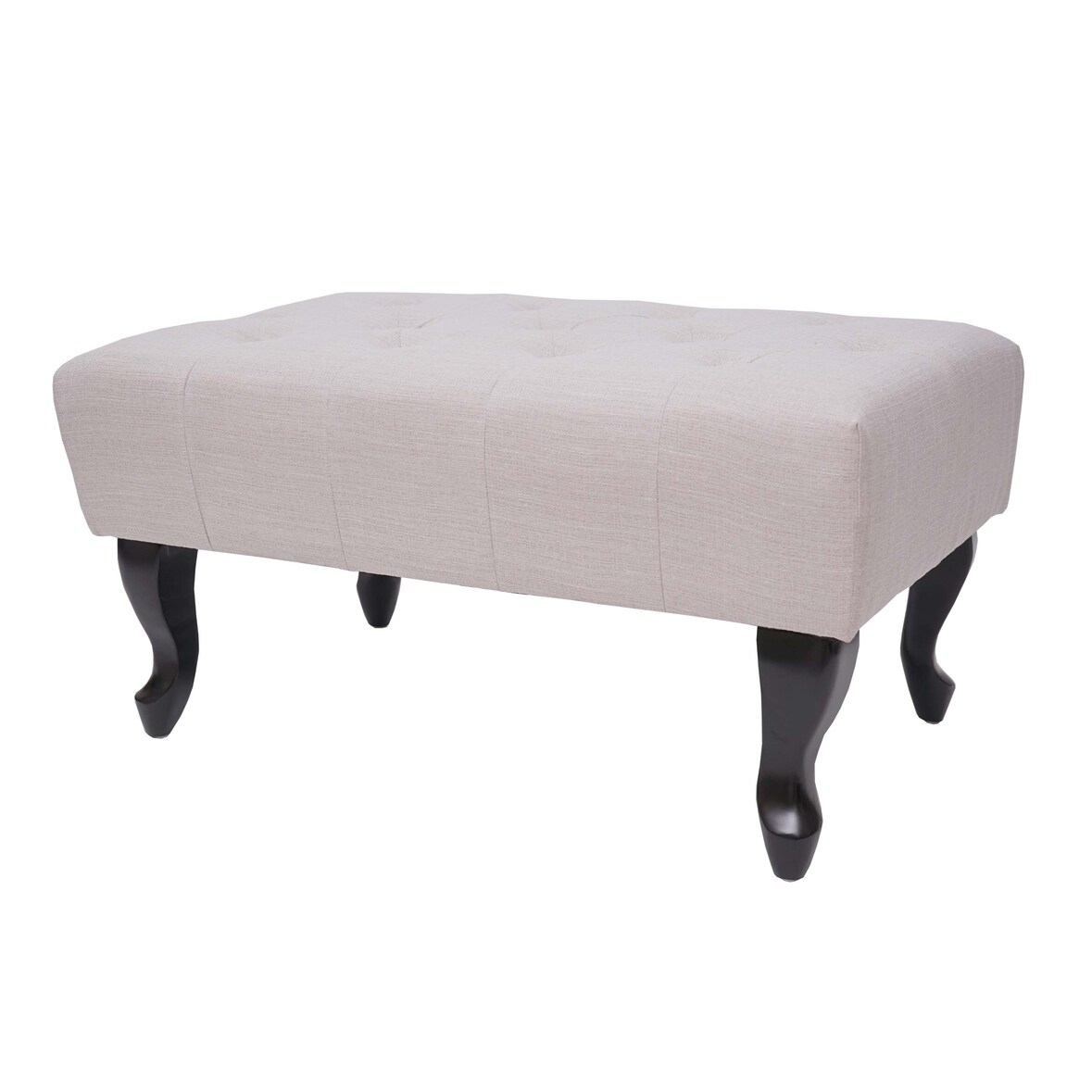 Poef Chesterfield, poef poef, waterafstotende stof/textiel 39x77x47cm ~ crème-beige