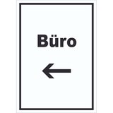 thumbnail of Büro Schild mit Text und Richtungspfeil links Office Bureau hochkant A2 (420x594mm)