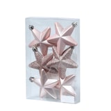 thumbnail of Christbaumschmuck Weihnachtsbaumschmuck Sterne bruchfest rosa 6St.