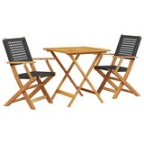 thumbnail of vidaXL 3-tlg. Bistro-Set Schwarz Poly Rattan und Massivholz