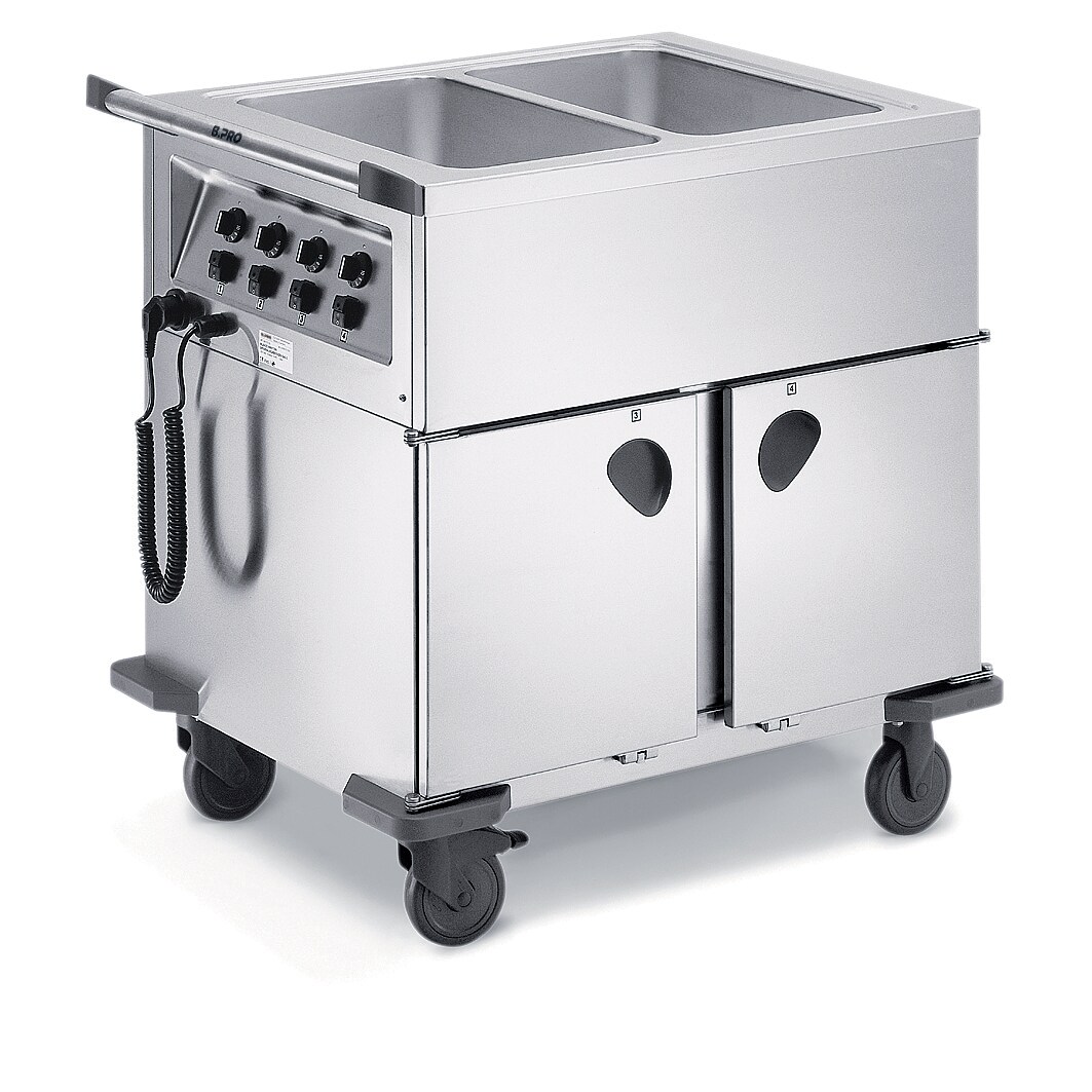 B.PRO SAG 2, Speisenausgabewagen aus rostfreiem Edelstahl, beheizbar