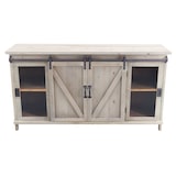 thumbnail of Mobile credenza madia da interno soggiorno in acciaio e legno con 2 ante centrali scorrevoli e 2 ante laterali battenti Linea Industrial