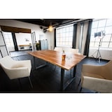 thumbnail of KAWOLA Mesa de comedor LORE 180x90cm maciza con base de arbol plata