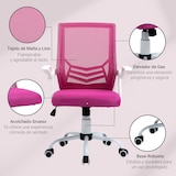 thumbnail of Vinsetto Silla de Oficina Ergonómica Silla Escritorio con Altura Ajustable Reposabrazos Abatible Soporte Lumbar Transpirable 62,5x55x94-104 cm