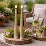 thumbnail of LED Stabkerzen Outdoor Tafelkerzen Timer H: 25,5cm creme 2er Set