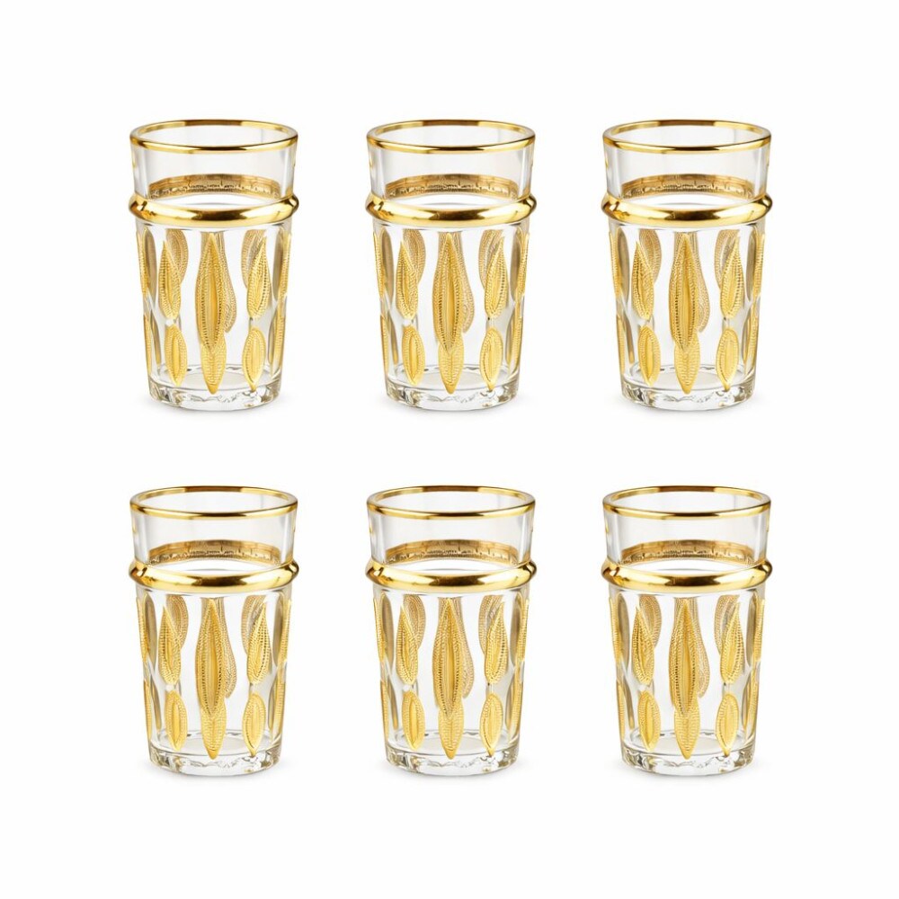 Tasses à thé dorées orientales - lot de 6