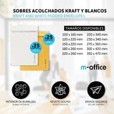 thumbnail of Sobres Acolchados, Sobre Acolchado para Envios, Sobres Burbujas color Kraft y Blanco, Bolsas para Envíos de Paquetes m-office (350x470mm 50uds)