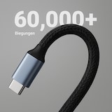 thumbnail of Nylon USB-C 100W Verlängerungskabel – 1 m Schnelllade- & Datenkabel mit 10 Gbps und 4K 60FPS – Schwarz