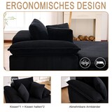 thumbnail of Ergonomischer Relaxsofa 177x122x92 cm Schwarz aus Cordura, Kein Montageaufwand, Luxus Komfort, Breite Armlehnen