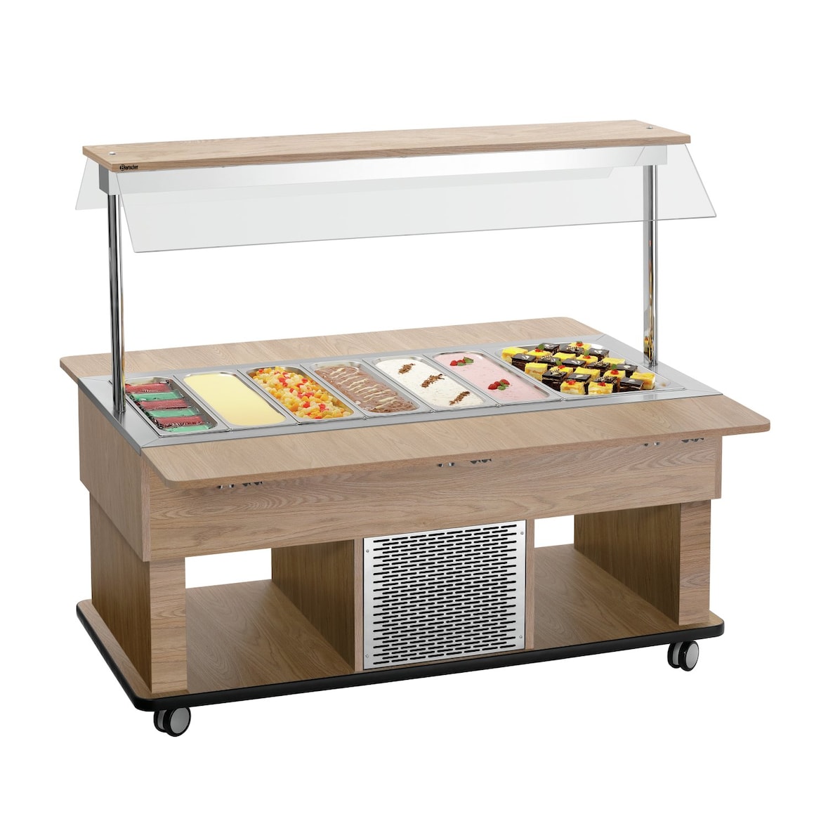 Gekoelde buffetwagen KIDS | 4x 1/1 GN | Statisch | LED verlichting | 230V | 1420x1150x1150(h)mm