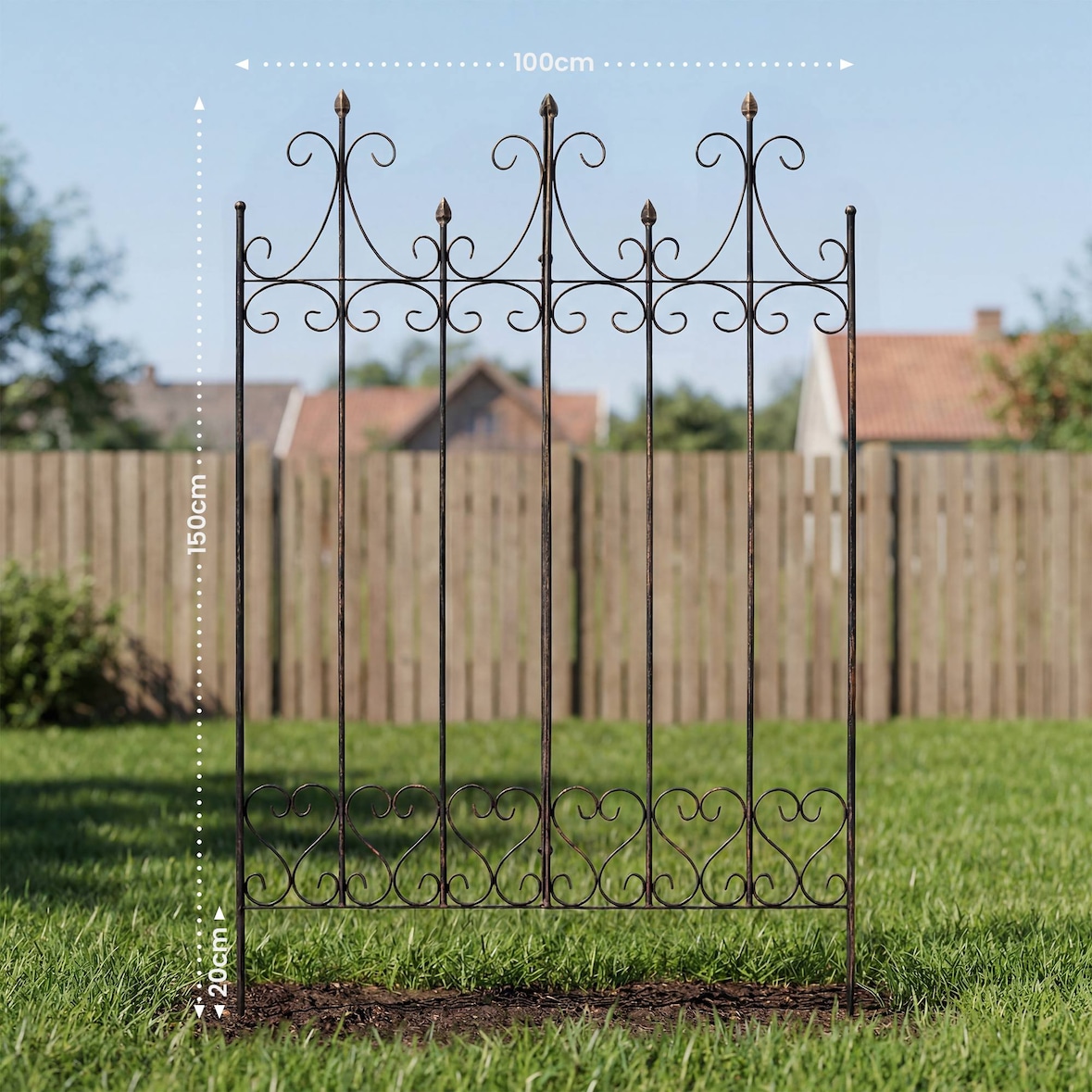 CLP Treillis Flieder Métal HBT: 150x100x2 cm Bronze
