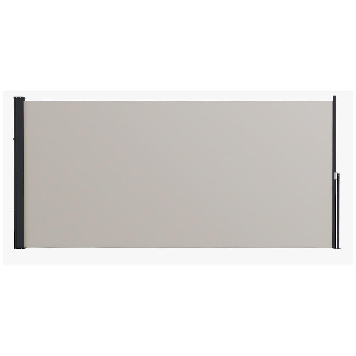 Seitenmarkise Metall & Polyester Hellgrau 300x140 cm, ausziehbar, UV30+ Sicht- und Windschutz