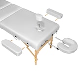 thumbnail of 3 Zonen Massageliege-Set mit 10cm Polsterung, Lagerungsrollen und Holzgestellweiß