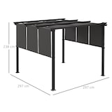 thumbnail of Pérgola de jardín 3x3 m cenador para exterior con techo retráctil marco de acero impermeable y anti-uv para terraza patio