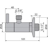 thumbnail of alcadrain Eckventil mit einem Filter 1/2"×3/8", GUN METAL-Glanz
