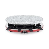 thumbnail of H.Koenig RP418 Raclette-Gerät 4 in 1 / 8 Personen / Raclette, Natursteingrill, Crepe-Platte und Grillplatte / mit 8 Pfännchen / 1500 W / Schwarz/Rot