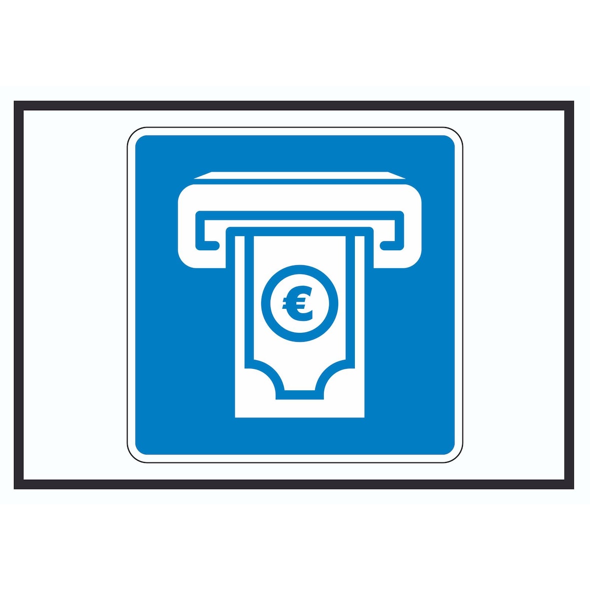 Geldautomat Schild mit Symbol A6 Rückseite selbstklebend