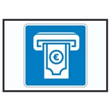 thumbnail of Geldautomat Schild mit Symbol A6 Rückseite selbstklebend