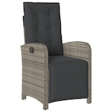 thumbnail of vidaXL Gartensessel mit Fußteil Verstellbar Grau Poly Rattan