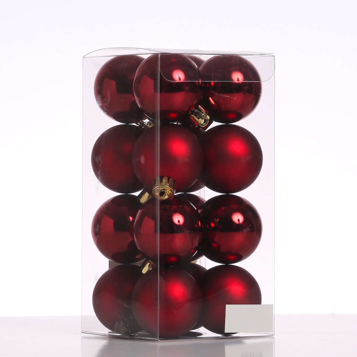 Christbaumkugeln Weihnachtskugeln bruchfest D: 4cm weinrot 16er Set