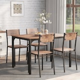 thumbnail of Esszimmergruppe Esstisch mit 4 Stühlen Braun 108x65x75 cm platzsparend Stühle unter Tisch MDF Oberfläche Metallgestell pflegeleicht