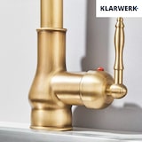 thumbnail of JANA | Grifo de cocina extraíble vintage de acero inoxidable de latón antiguo |mezclador arco alto |  alta presión giratorio 360° 2 conexiones