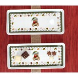 thumbnail of Friend 2x Weihnachts-Kuchenplatte rechteckig Porzellan 35x15,5 cm