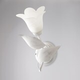 thumbnail of Applique 1 Luce Olga Ferro Battuto E Vetro Bianco E Argento BeLight