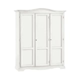 thumbnail of shopinnovativo -Armadio appendiabiti con bastone 3 ante e 3 ripiani arte povera in legno massello e mdf con rifinitura in bianco 158x56x197 H