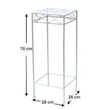 thumbnail of DanDiBo Blumenhocker Weiß Metall Eckig 70 cm Blumenständer 96314 L Beistelltisch Blumensäule Modern Pflanzenständer Pflanzenhocker