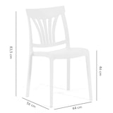 thumbnail of Set 4 Chaises en polypropylène avec fibre de verre empilables pour extérieur et jardin, bar et restaurant, cuisine design moderne - GINA - Blanc