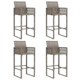 thumbnail of vidaXL 5-tlg. Gartenbar-Set ohne Kissen Grau Poly Rattan Akazie