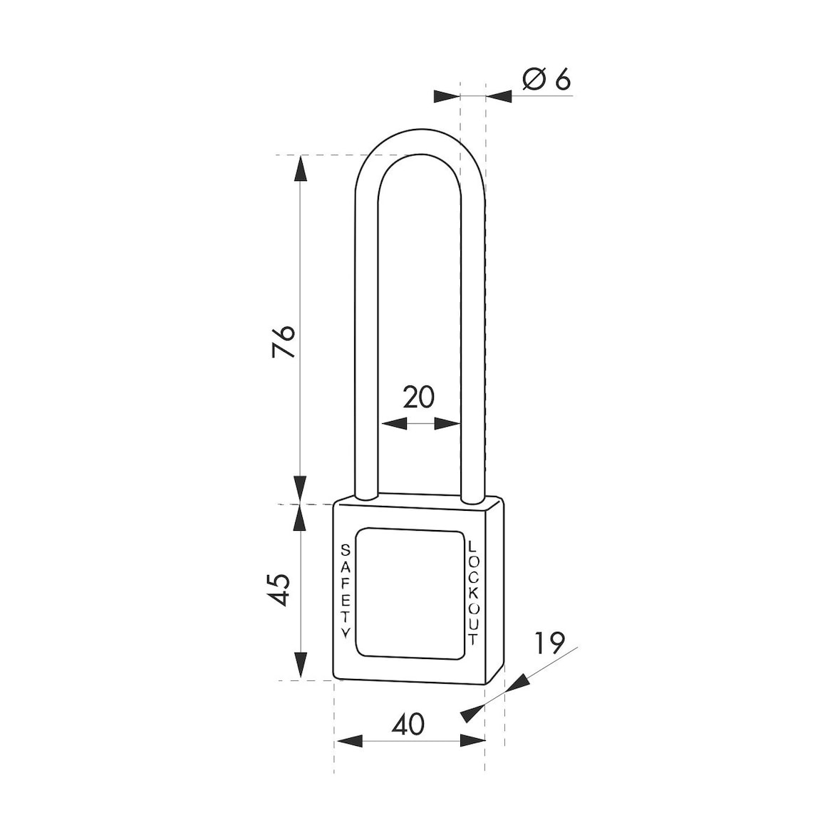 Cadenas De Consignation Anse Acier 6x76mm Rouge Fth Thirard 091240