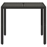 thumbnail of vidaXL Gartentisch mit Glasplatte Schwarz 90x90x75 cm Poly Rattan