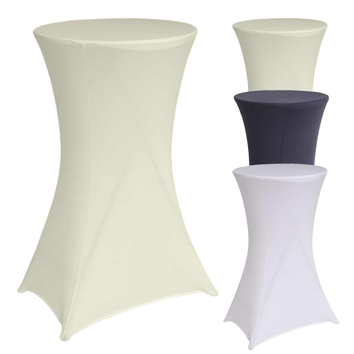 Stehtischhusse Tischdecke Husse Bistrotisch Partytisch Stretch 60 cm beige