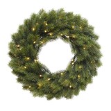 thumbnail of LED Tannenkranz Türkranz Dekokranz Advent beleuchtet Timer Batterie Außen 40cm