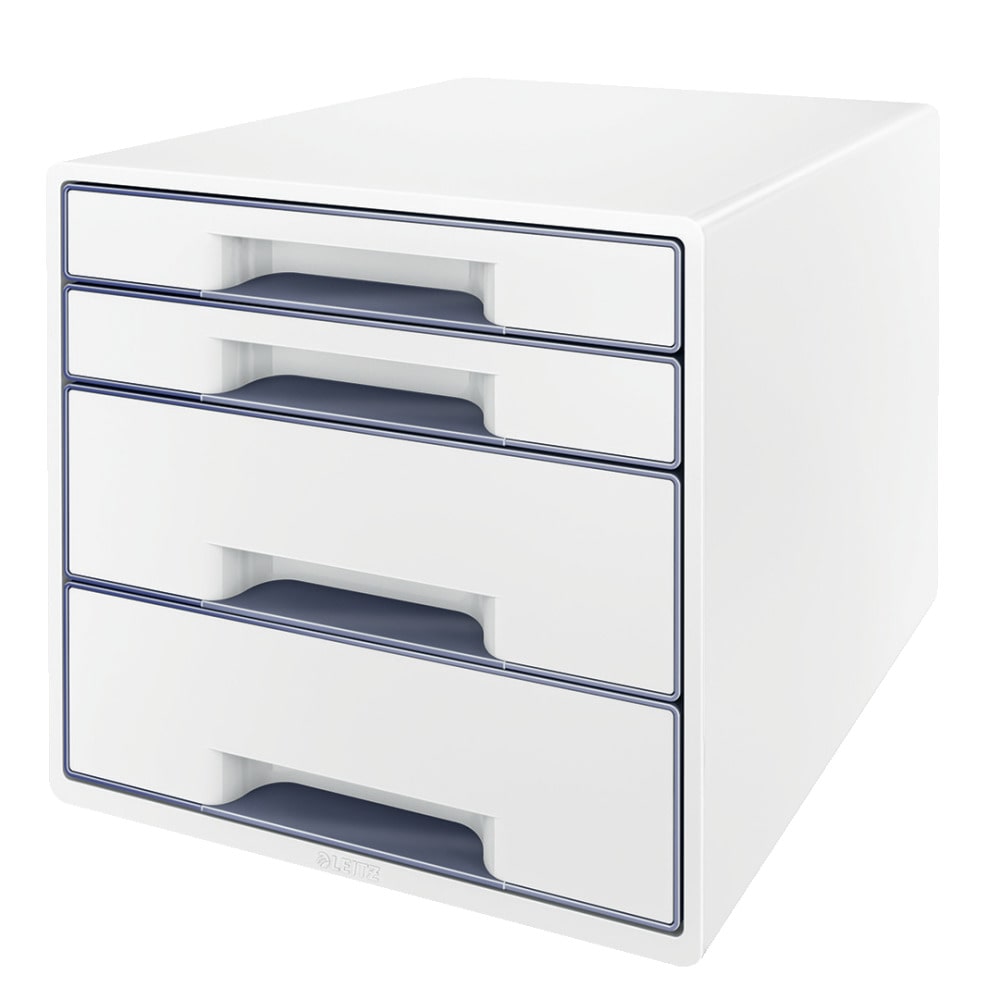 Bucs de cajones WOW Desk Cube 4 cajones (2 grandes y 2 pequeños), blanco/gris