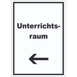 thumbnail of Unterrichtsraum Aufkleber mit Text Richtungspfeil links Schule Schulung hochkant A0 (841x1189mm)