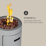 thumbnail of Crete Gas-Feuerstelle 13 kW Flüssiggas Edelstahl Hellgrauer Stein