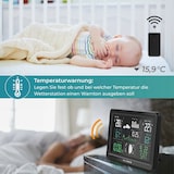 thumbnail of KLAMER Wetterstation Funk mit Außensensor, Digitale Funkwetterstation, Temperaturwarnung, Raumthermometer innen und außen, Wecker, Barometer, RCC Fun…