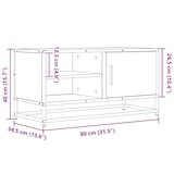 thumbnail of vidaXL TV-Schrank Eichen-Optik 80x34,5x40 cm Holzwerkstoff und Metall