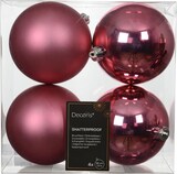 thumbnail of 4 Weihnachtskugeln 10cm Kunststoff klassisch & bruchsicher Christbaumkugeln Weihnachtsbaumkugeln Christbaumschmuck Weihnachtsbaumschmuck Blütenrosa