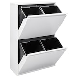 thumbnail of ARREGUI Basic CR601-B Cubo de basura y reciclaje de acero de 4 cubos, mueble de reciclaje, 4 x 17 L (68 L), blanco